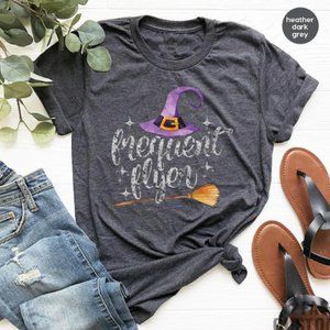 Frequent Flyer Shirt, Broomstick T-Shirt, Halloween Shirt,